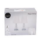 Kit com 2 Abajures Transparente Tecido e Vidro Michel Inspire