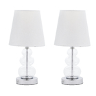 Kit com 2 Abajures Transparente Tecido e Vidro Michel Inspire