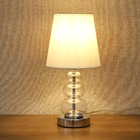 Kit com 2 Abajures Transparente Tecido e Vidro Michel Inspire