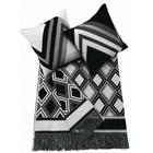 Kit Com 2 Almofadas Jacquard Losango Preto Com Enchimento (45