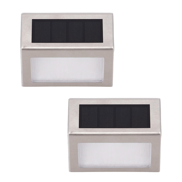 Kit com 2 Arandelas Solares Inox Inspire