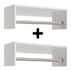 Kit Com 2 Araras Cabideiros Mdf Modulares De Parede Móveis Le