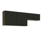 Kit Com 2 Armários Aéreos Multiuso 3 Portas Rustic/preto Agat