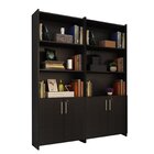 Kit Com 2 Armários Para Escritório Semi-aberto 2 Portas Com C