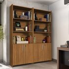 Kit Com 2 Armários Para Escritório Semi-aberto 2 Portas Com C