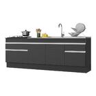 Kit Com 2 Balcões De Cozinha 150cm E 70cm Com Rodapé Veneza M