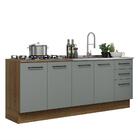 Kit Com 2 Balcões De Cozinha Madesa Agata 3 Gavetas 4 Portas