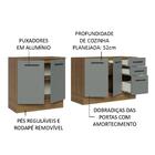 Kit Com 2 Balcões De Cozinha Madesa Agata 3 Gavetas 4 Portas