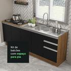 Kit Com 2 Balcões De Cozinha Madesa Glamy 4 Portas 3 Gavetas