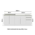Kit Com 2 Balcões De Cozinha Madesa Glamy 4 Portas 3 Gavetas
