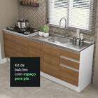 Kit Com 2 Balcões De Cozinha Madesa Glamy 4 Portas 3 Gavetas
