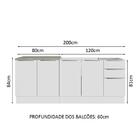 Kit Com 2 Balcões De Cozinha Madesa Lux 4 Portas 3 Gavetas (s