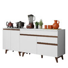 Kit Com 2 Balcões De Cozinha Madesa Reims 4 Portas 1 Gaveta (