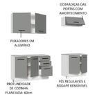 Kit Com 2 Balcões E 2 Armários Aéreos Multiuso 200cm Branco/c