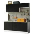 Kit Com 2 Balcões E 2 Armários Aéreos Multiuso 200cm Branco/p