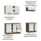 Kit Com 2 Balcões E 2 Armários Aéreos Multiuso 200cm Rustic/b
