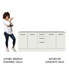 Kit Com 2 Balcões Multiuso 4 Portas 3 Gavetas Branco Agata Ma