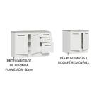 Kit Com 2 Balcões Multiuso 4 Portas 3 Gavetas Branco Agata Ma