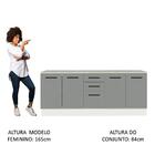 Kit Com 2 Balcões Multiuso 4 Portas 3 Gavetas Branco/cinza Ag