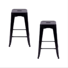 Kit Com 2 Banqueta Tolix Iron Design Industrial Preta 76 Cm A