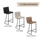 Kit Com 2 Banquetas Alta Estofada Home Linho Bege