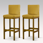 Kit Com 2 Banquetas Alta Viena Larhome Madeira Maciça Estofad