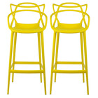 Kit Com 2 Banquetas Aviv Feita Em Polipropileno Fratini