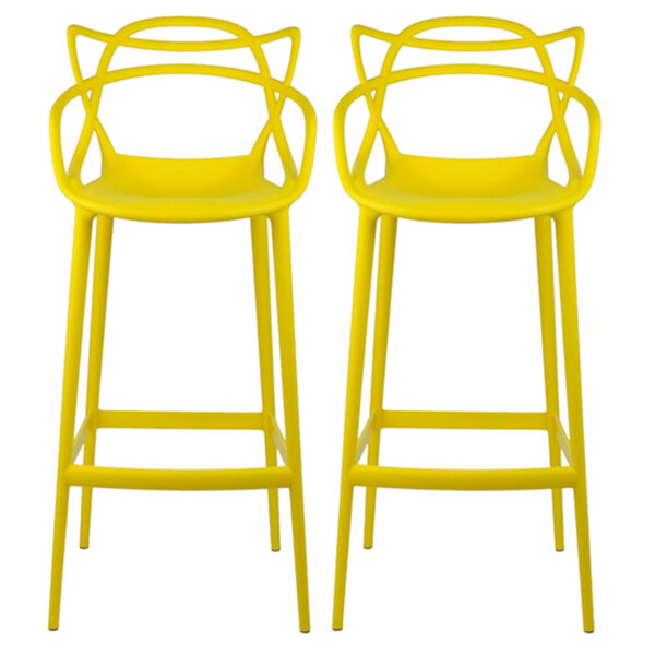 Kit Com 2 Banquetas Aviv Feita Em Polipropileno Fratini