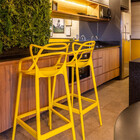 Kit Com 2 Banquetas Aviv Feita Em Polipropileno Fratini