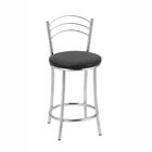 Kit Com 2 Banquetas Cromadas Atenas Baixa Tre Paroni - Preto