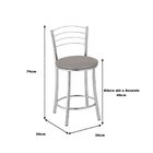 Kit Com 2 Banquetas Cromadas Detroit Baixa Tre Paroni - Cinza