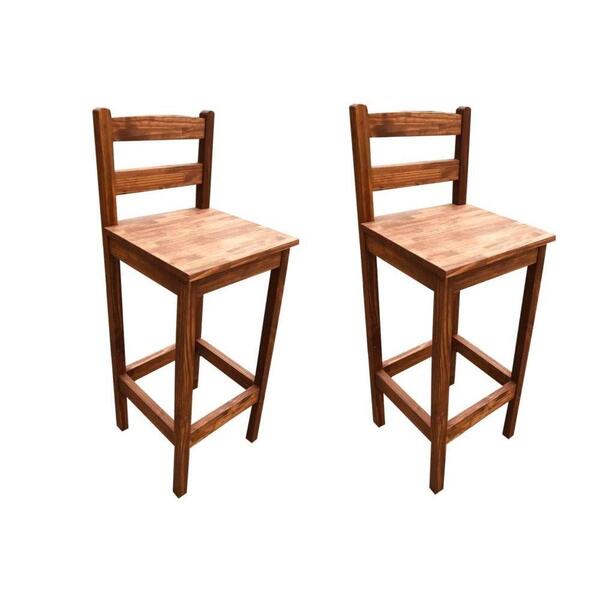 Kit Com 2 Banquetas De Madeira Maciça Moveis Rusticos Bento