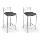 Kit Com 2 Banquetas Estofadas Zurique Cromada 2b605cr Kappesb