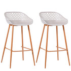 Kit Com 2 Banquetas Monaco Assento Em Polipropileno E Base Em