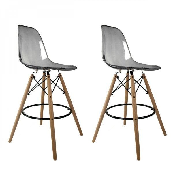 Kit Com 2 Banquetas Pc Dsw-m Eames Empório  Fume