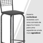 Kit Com 2 Banquetas Tubular Iza 36cm X 41cm Preto/  Prata