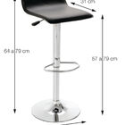 Kit Com 2 Banquetas Wave Estofada Pu Preta Base Cromada - Or