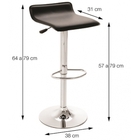 Kit Com 2 Banquetas Wave Estofada Pu Preta Base Cromada - Or