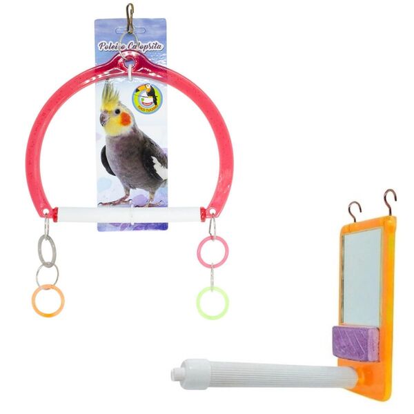 Kit Com 2 Brinquedos Para Calopsita Agapornis E Periquito