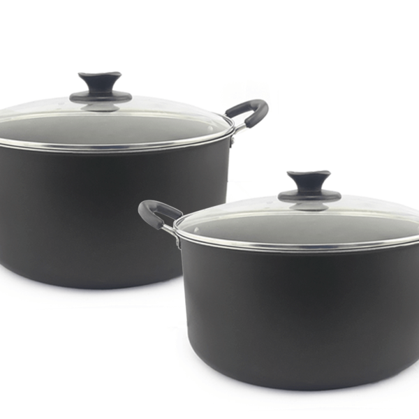 Kit Com 2 Caçarolas Tamanho Família Anti Aderente Com Tampa D