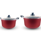Kit Com 2 Caçarolas Vermelha Tamanho Família Antiaderente Com