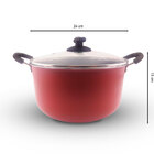 Kit Com 2 Caçarolas Vermelha Tamanho Família Antiaderente Com