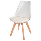 Kit Com 2 Cadeira Leda Branca - Charles Eames Wood Com Almofa
