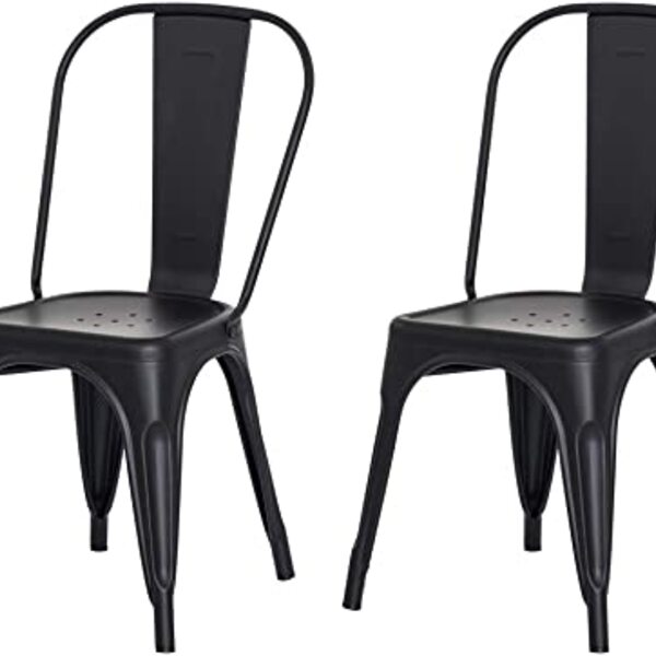 Kit Com 2 Cadeira Tolix Iron Aço Carbono Industrial  - Preto