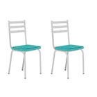 Kit Com 2 Cadeiras 118 Malva Branca/azul Turquessa - Artefamol