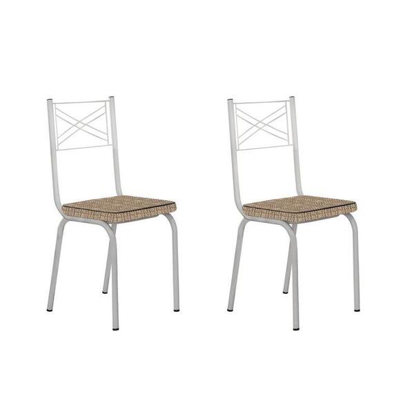 Kit Com 2 Cadeiras 119 Malva Branca/rattan - Artefamol