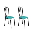Kit Com 2 Cadeiras 121 Malva Preto Fosco/azul Turquessa - Art