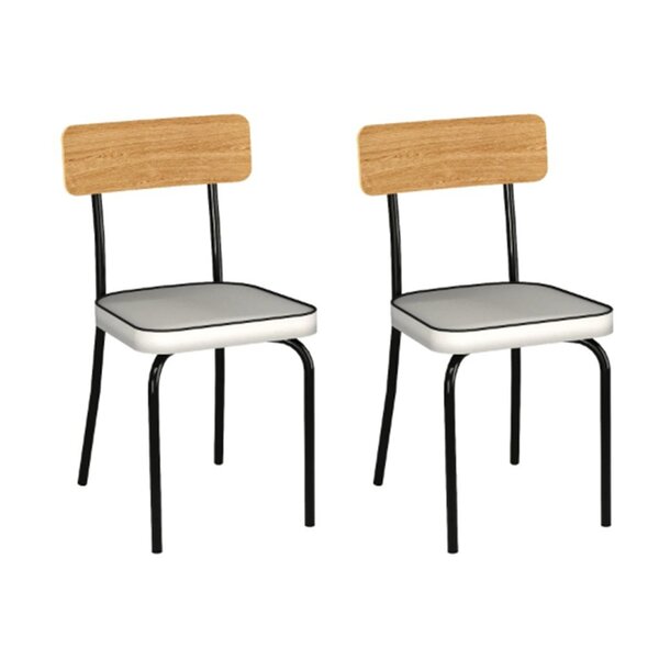 Kit Com 2 Cadeiras C-512   Branco/preto