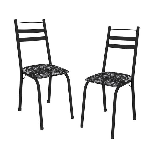 Kit Com 2 Cadeiras De Aço Carbono Ferrara - Édecasamóveis - P