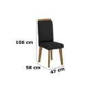 Kit Com 2 Cadeiras Diamante Preta Pés Oblongo - Rv Móveis